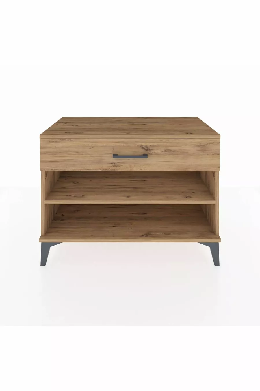 Commode Hyperion à une étagère et un tiroir, pin-pin