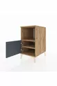 Table de chevet Kronos à 2 étagères avec 1 porte, pin-anthracite