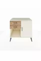 Commode Kronos à une étagère, 2 tiroirs et une porte, Pierre de Lune / Pin
