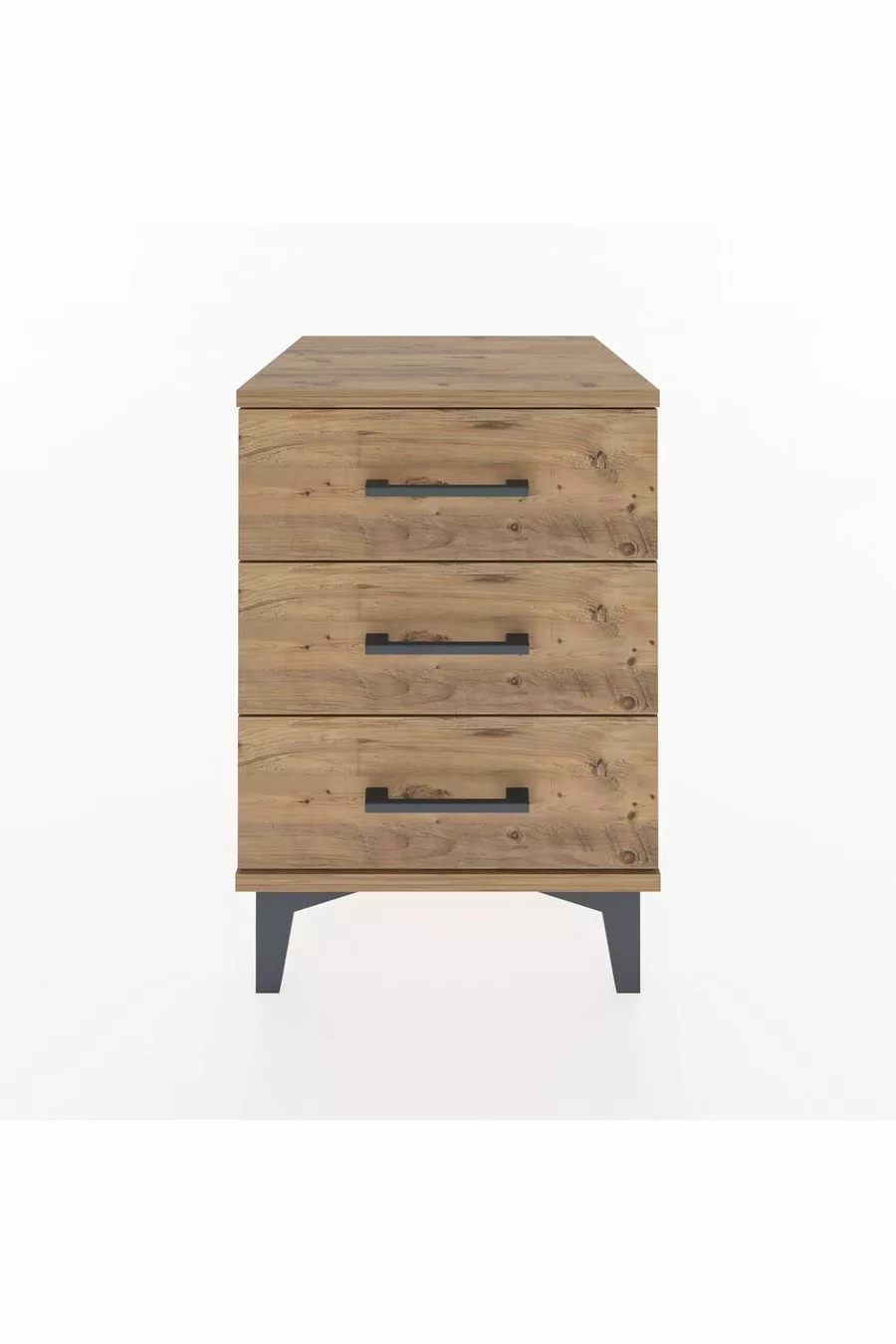 Table de chevet Hyperion à 3 tiroirs Pin-Pin