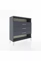 Commode Arges à une étagère et 3 tiroirs Anthracite-Anthracite