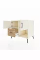Commode Kronos à 2 étagères, 1 tiroir, 2 portes, Pierre de lune/Pierre de lune/Pin