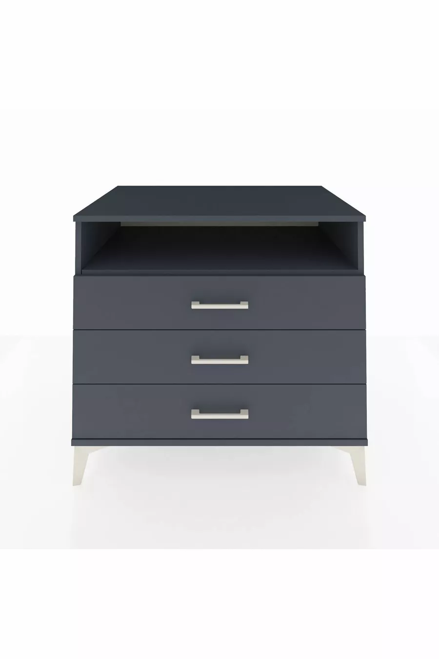 Скрин Kronos с едно рафтче и 3 чекмеджета Антрацит-Антрацит