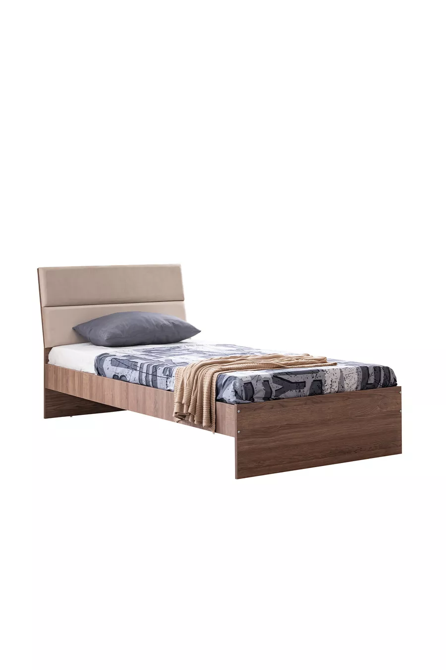 Camera da letto giovane Milano - Armadio a 3 ante con specchio, Letto, Comodino, Scrivania, Cassettiera, Libreria