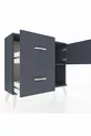 Commode Arges avec une étagère, 2 tiroirs et une porte, Anthracite-Anthracite