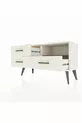 Commode Arges à une étagère et trois tiroirs, couleur quartz-anthracite/quartz