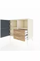 Hyperion Dresser with 2 Shelves, 2 Drawers, 2 Doors Moonstone-Anthracite/Pine