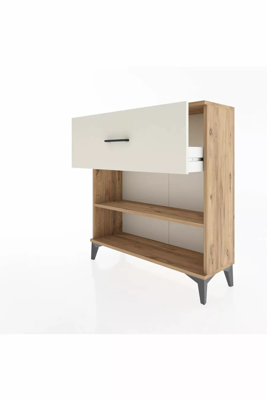 Arges Kommode mit einem Regal und einer Schublade Kiefer-Marmor