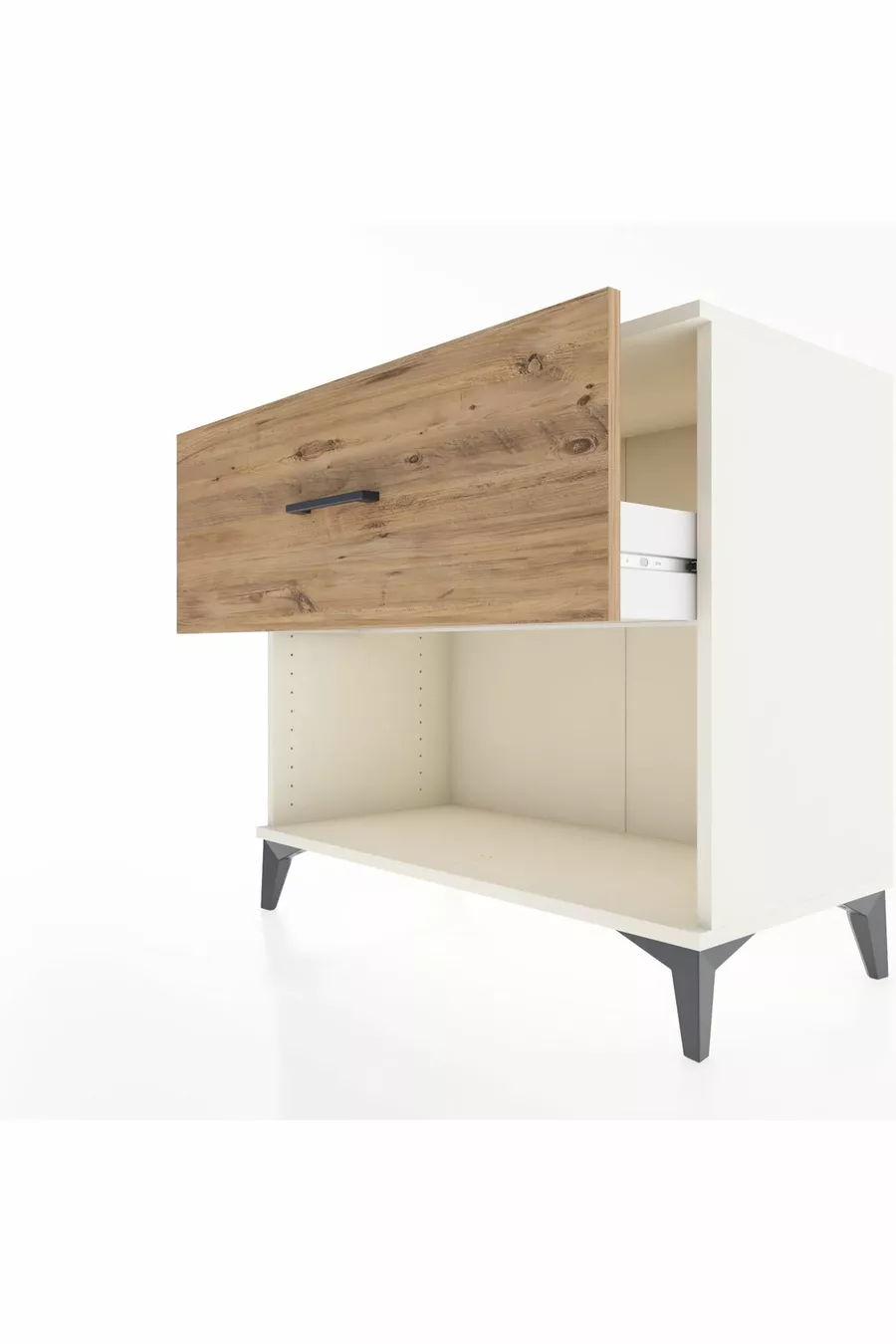 Commode Hyperion à tiroir unique Pierre de Lune-Pin