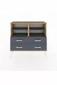 Commode Arges 4 étagères 4 tiroirs Pin-Anthracite
