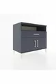 Commode Hyperion 2 étagères 1 tiroir 2 portes Anthracite-Anthracite