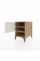 Table de chevet Kronos à 2 étagères avec 1 porte, pin-pierre d'onyx
