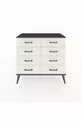 Commode Hyperion 8 tiroirs Pierre de lune-Anthracite/Pierre de lune