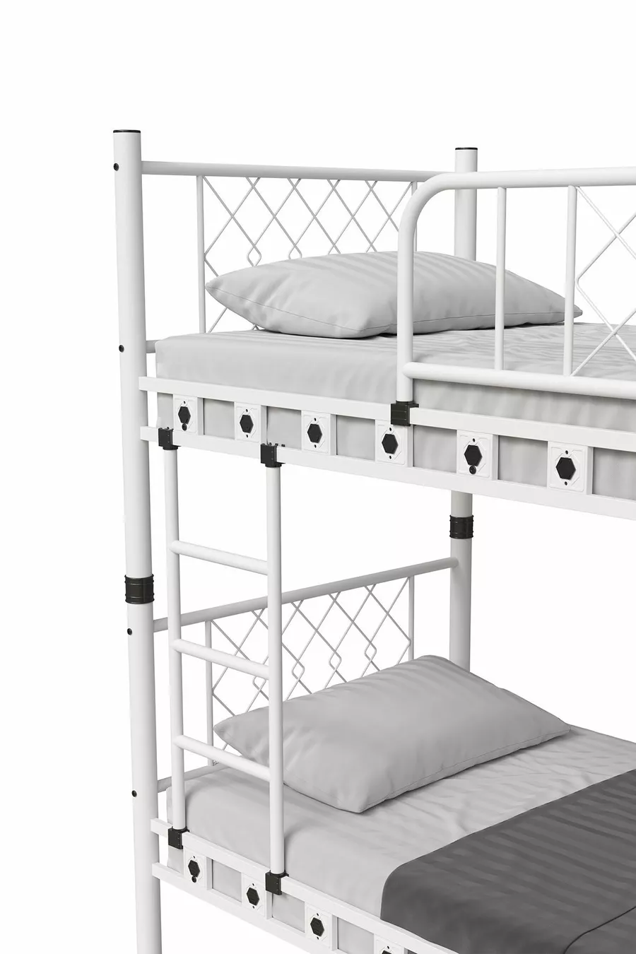 Letto a castello e letto singolo in metallo per bambini Metis