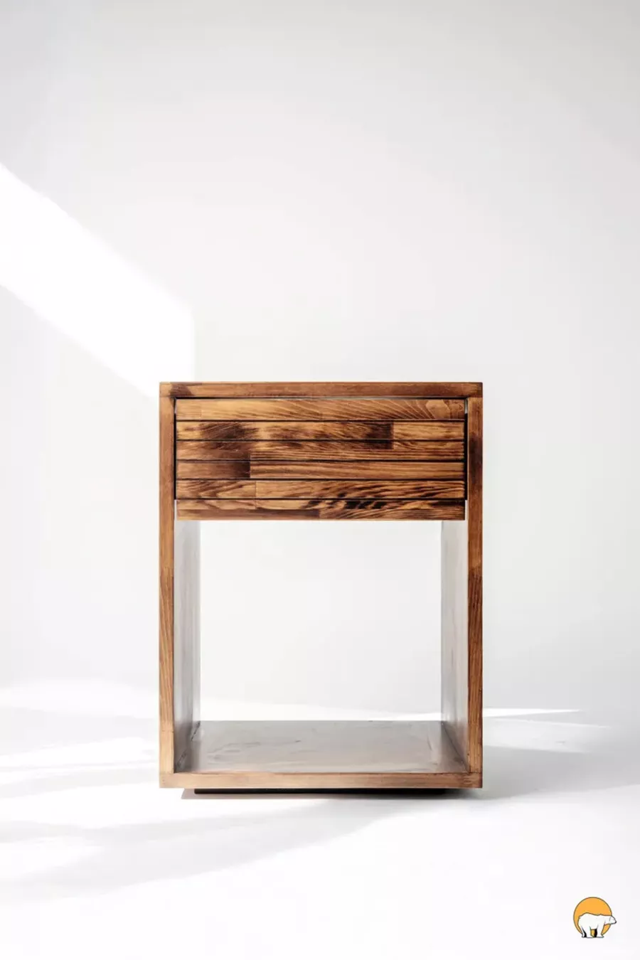 Table de chevet 'Detalo' couleur noyer massif