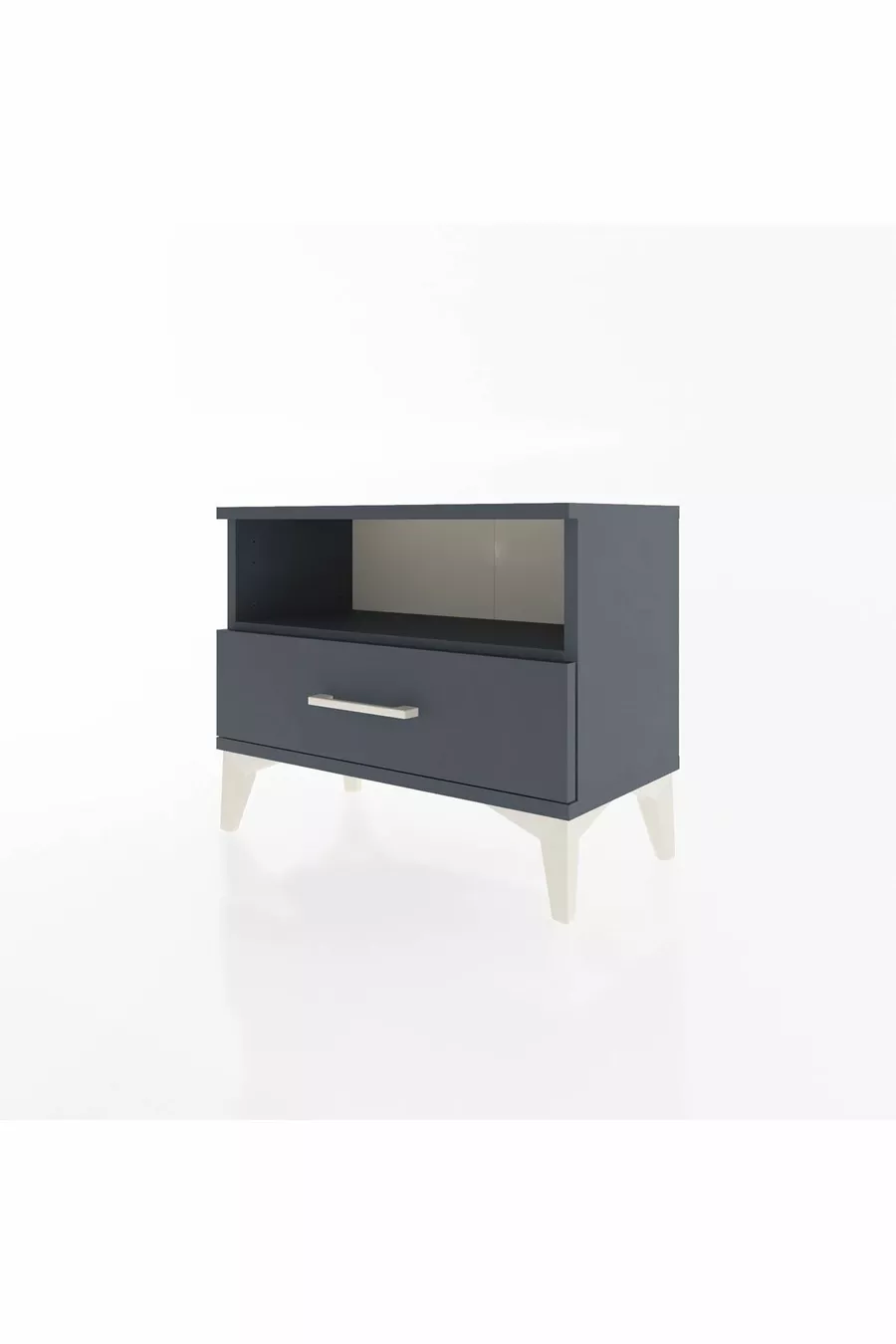 Arges Commode Single Shelf Single Drawer Anthracite-Anthracite