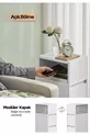 Table de chevet Alve étroite – 2 tiroirs, table d'appoint latérale avec compartiment ouvert amovible, pour chambre à coucher et salon M