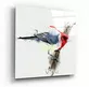 Peinture sur verre imprimée d'oiseau rouge