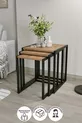 Table gigogne en métal triple Table gigogne Table basse Table d'appoint Pin