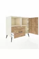 Commode Hyperion 2 étagères 1 tiroir 2 portes Pierre de lune-Épicéa
