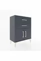 Arges Commode Single Shelf 2 Drawers 2 Doors Anthracite-Anthracite