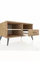 Commode Kronos à 2 étagères et 1 tiroir Pin-Pierre d'argile/Pin