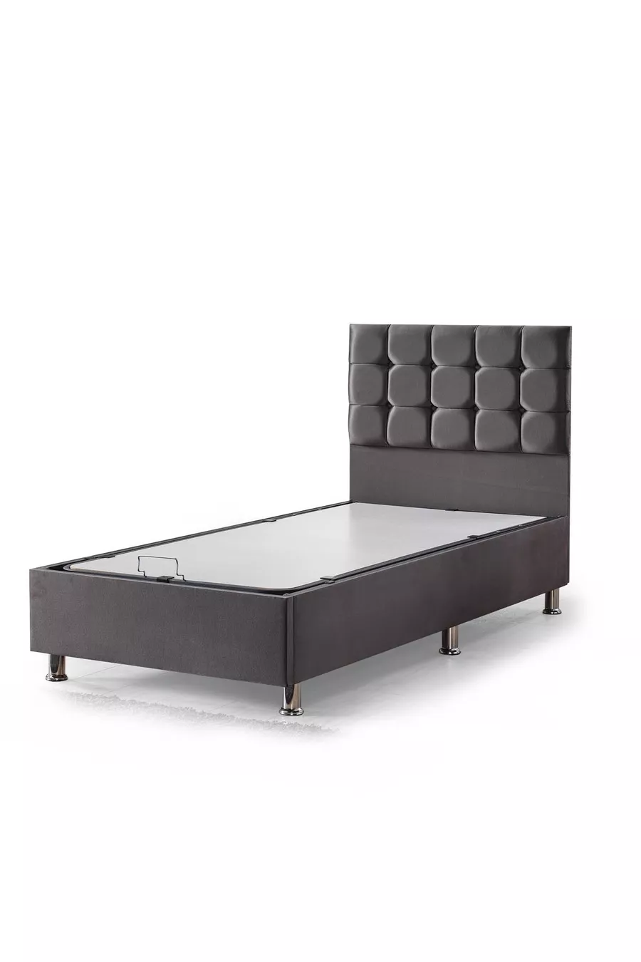 Ensemble de base et tête de lit Vienza pour une personne, anthracite, lot de 2