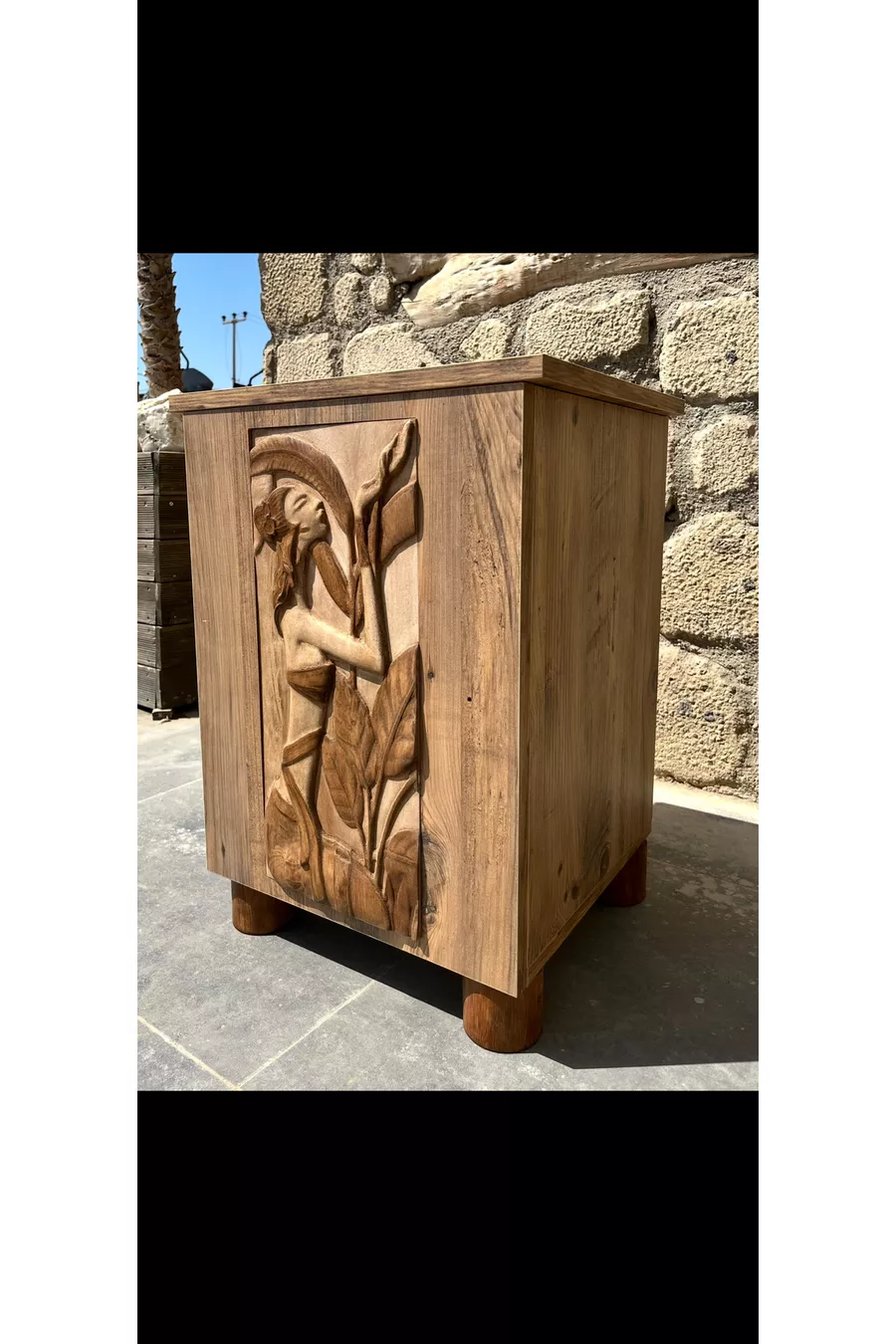 Misswoodtr Table de chevet Commode rustique à 1 étagère