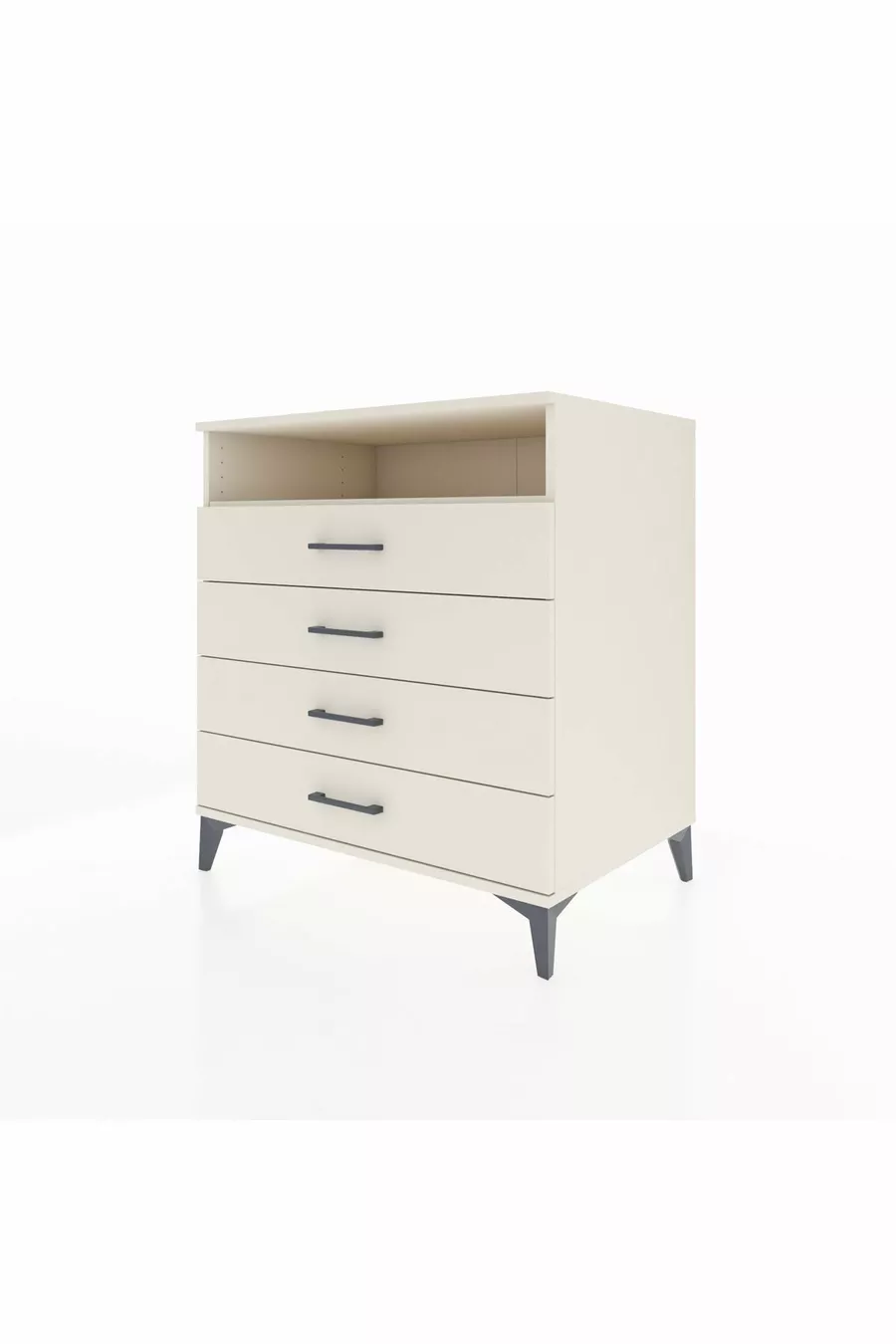Commode Kronos à une étagère et 4 tiroirs Pierre de lune-Pierre de lune