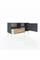 Commode Arges 2 étagères avec 1 tiroir et 1 porte, Anthracite/Anthracite/Pin