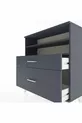 Commode Arges 2 étagères 2 tiroirs Anthracite-Anthracite
