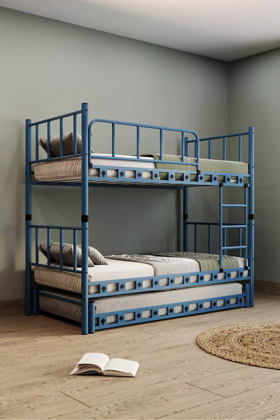 Lily Cub Tiener Kinderkamer Metalen stapelbed en bedframe Marineblauw