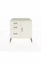 Kronos Dresser with Single Shelf, 3 Drawers, Single Door Moonstone-Moonstone