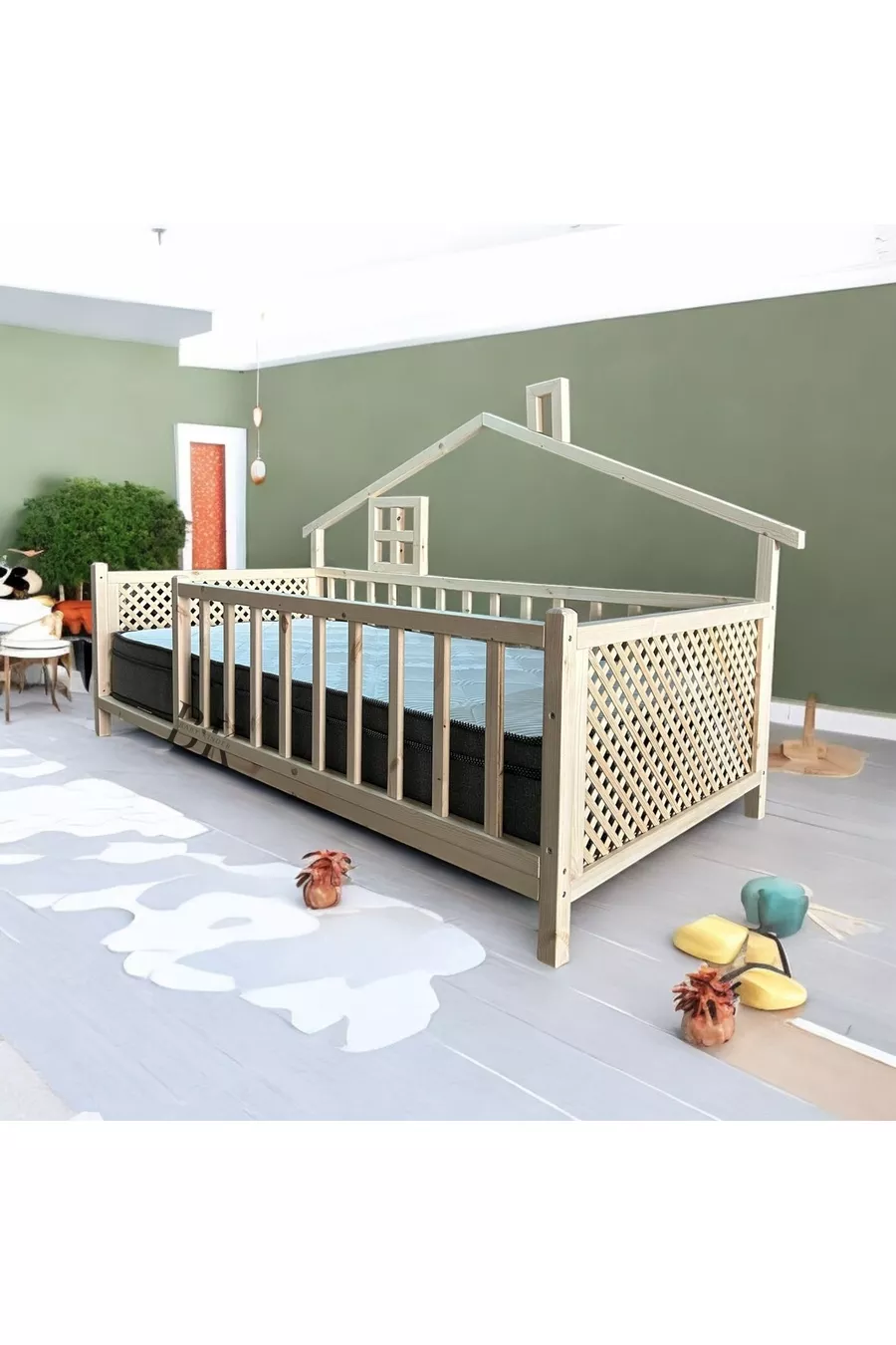 Lit Montessori Deluxe en bois naturel pour bébés et enfants