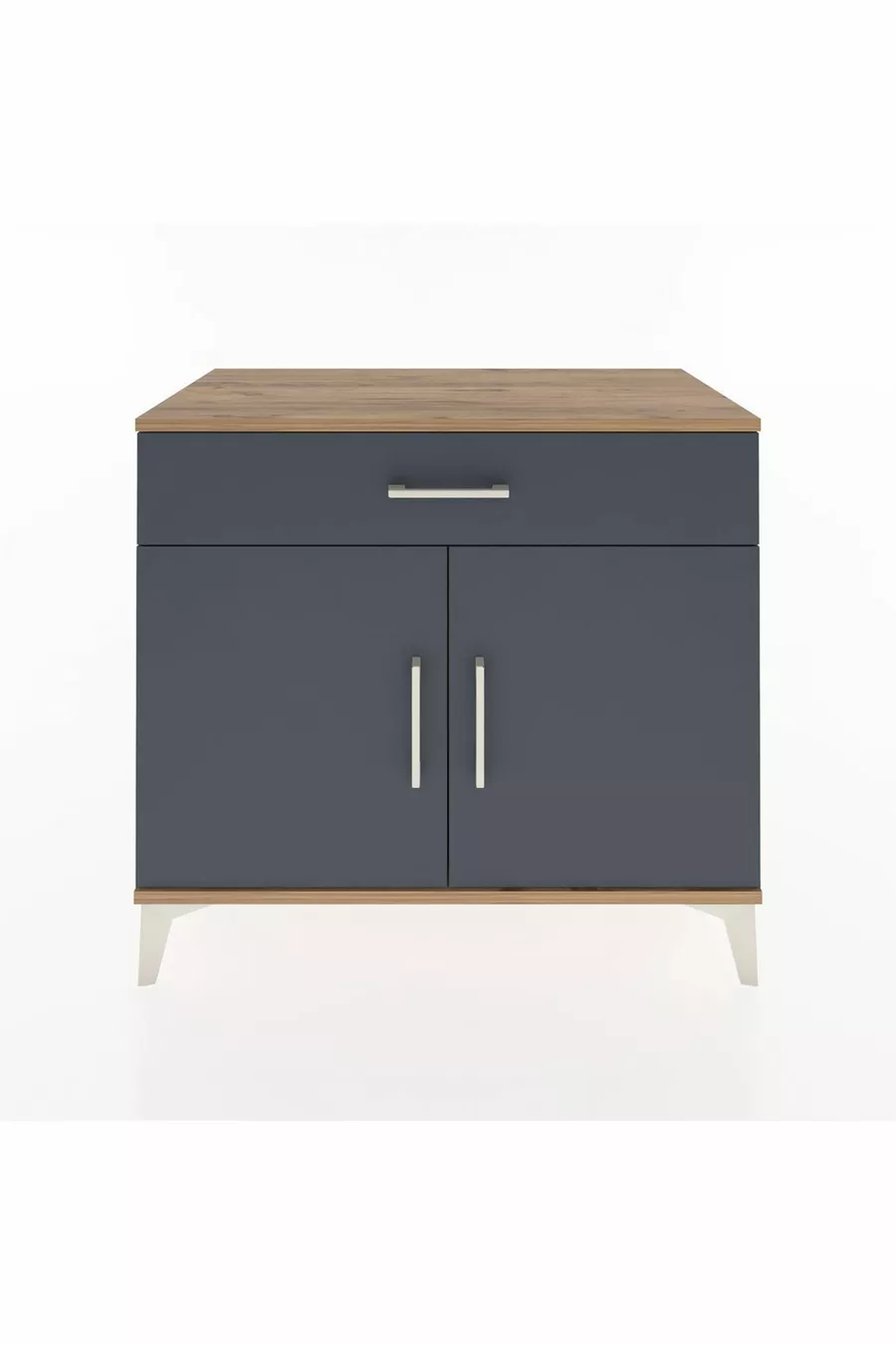 Commode Hyperion à une seule tiroir et 2 portes, pin-anthracite