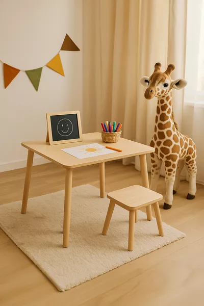 BEMİ Montessori Wooden Table and Chair