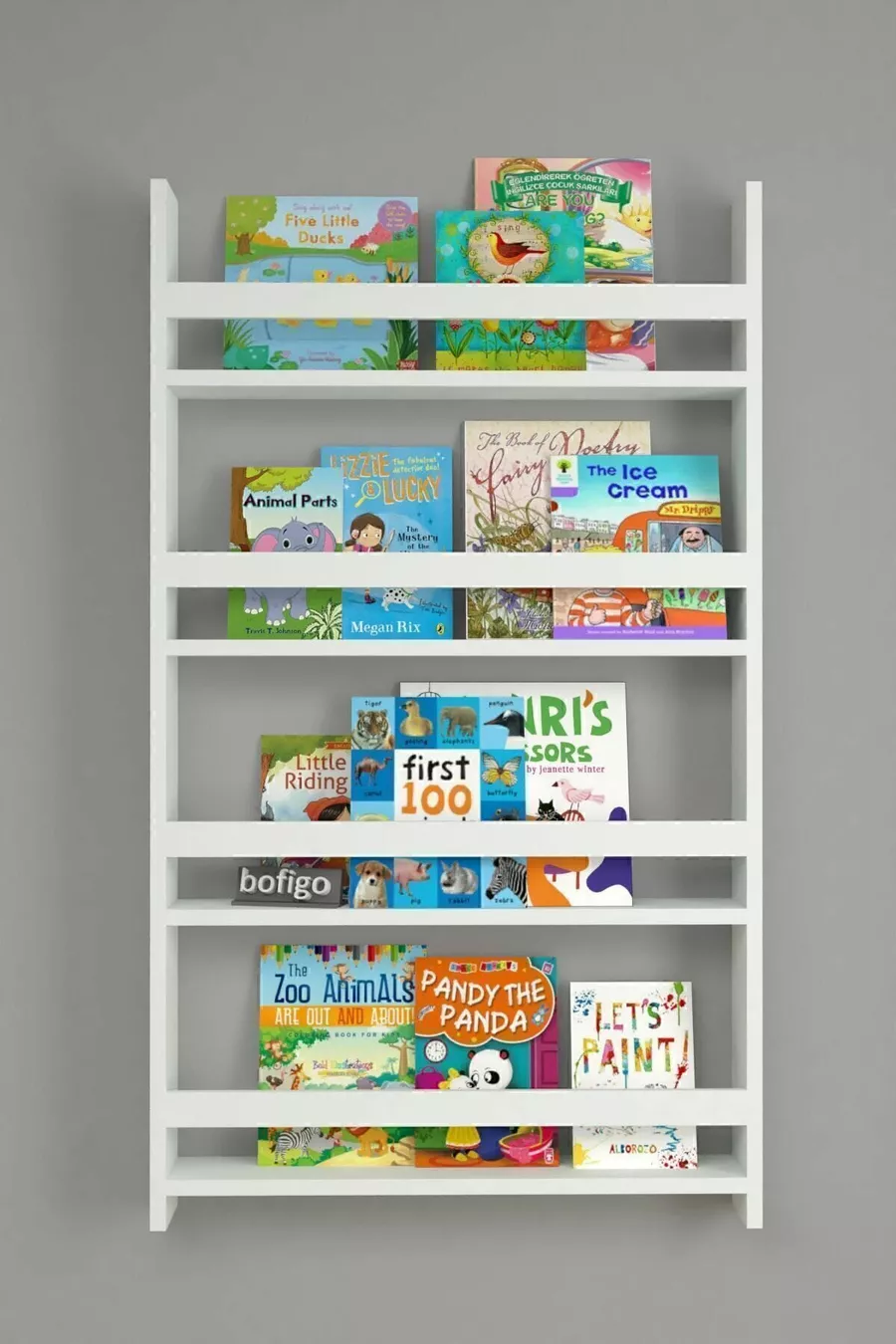 4-plank Montessori Boekenkast Educatieve Kinderboekenkast Wit