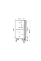 WHITE NIGHTSTAND WITH DRAWERS -C