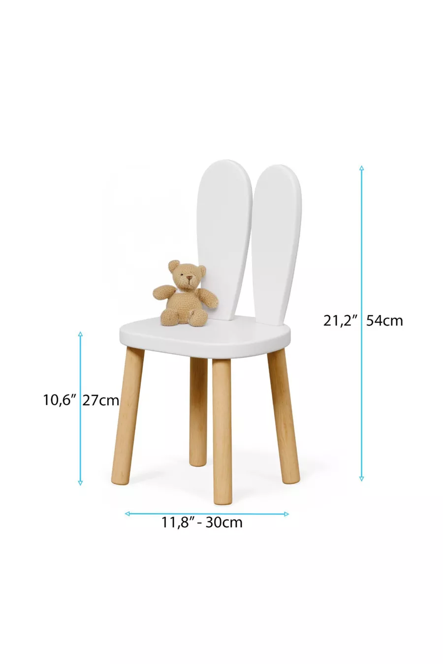 Table d'activité pour enfants Safir Chêne Blanc avec 2 chaises