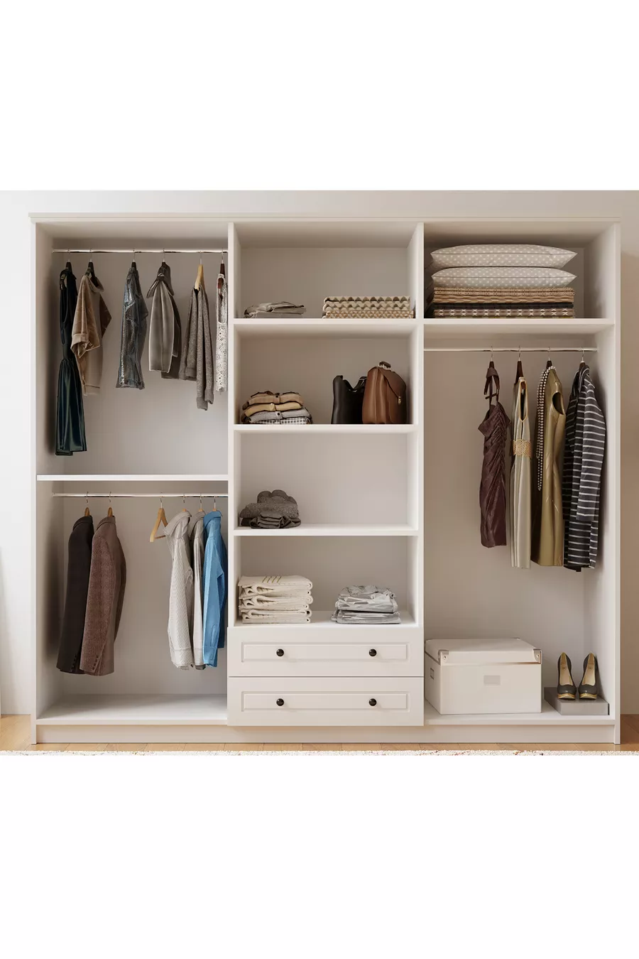 Armoire Izel Country à 6 portes et 2 tiroirs