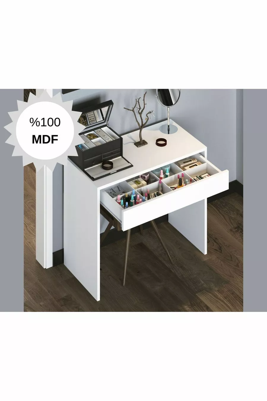 Косметический столик MDF Arya Novella Mode с ящиками, белый
