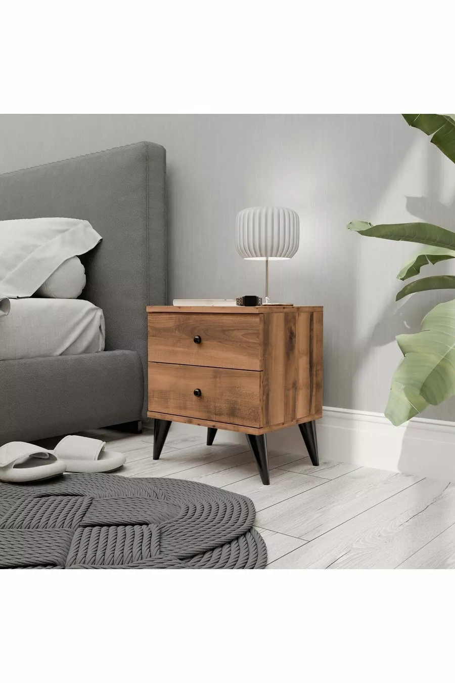 TABLE DE CHEVET MONA 2 TIROIRS HAT