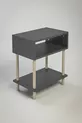 2-Shelf Modern Nightstand Bedroom Bedside Organizer Wooden Leg Side Table - Anthracite