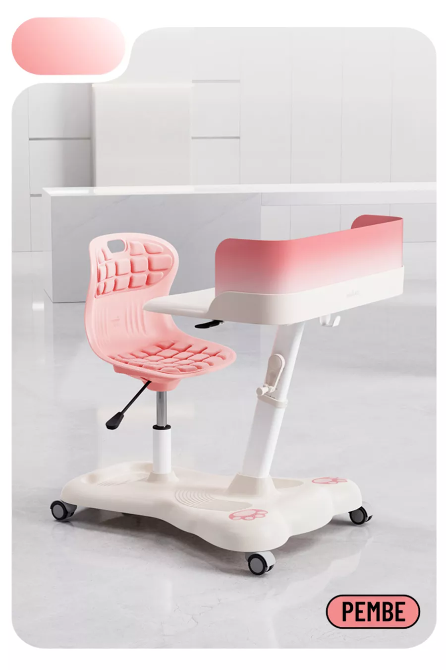 Plus Mobil Çalışma masası Pembe