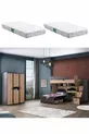 Stapelbed, Doğa Stapelbed Bed, Bureau, 3-Deurs Kast, 2 Comfort Matrassen