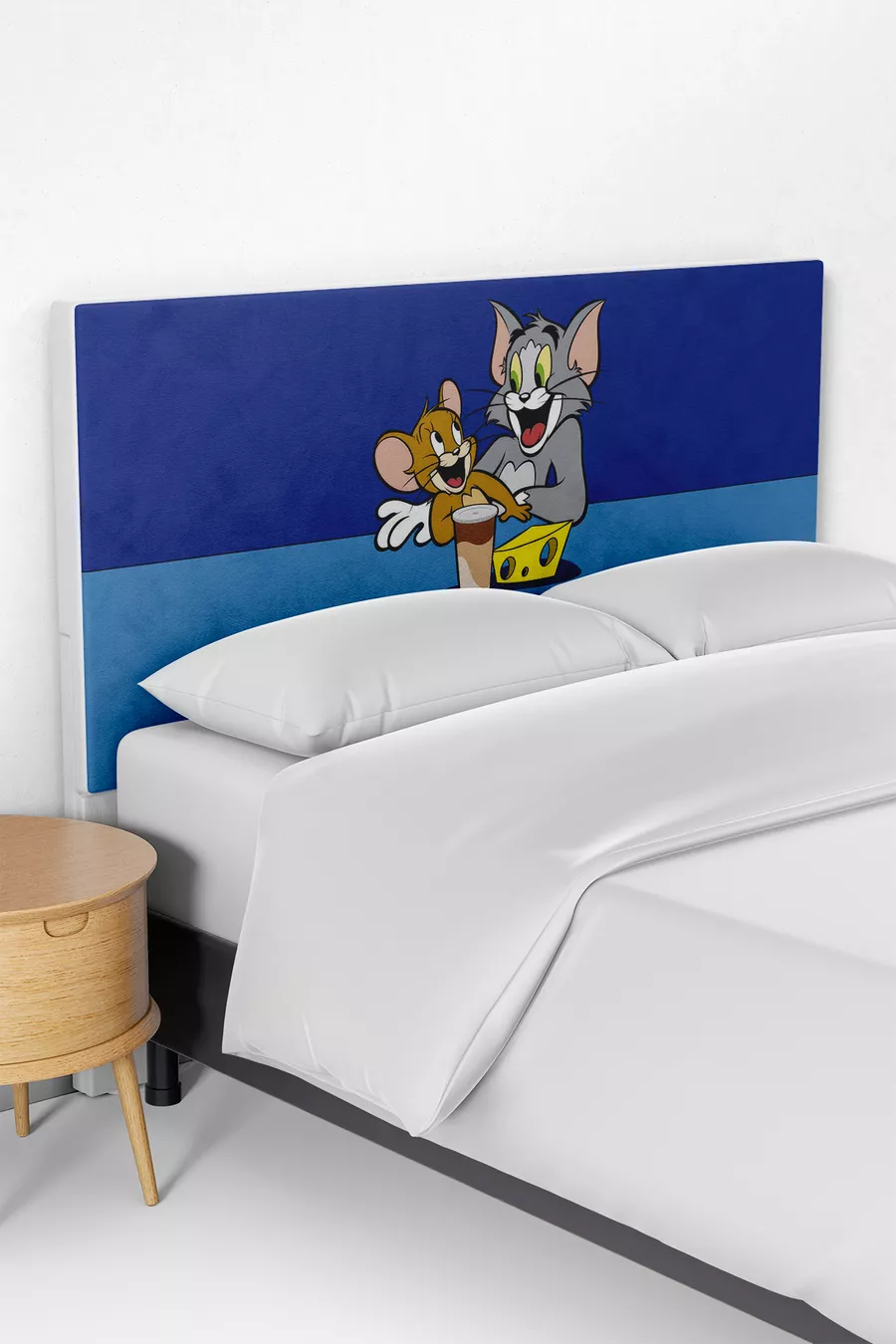 Tissu de housse de tête de lit à motif Tom et Jerry