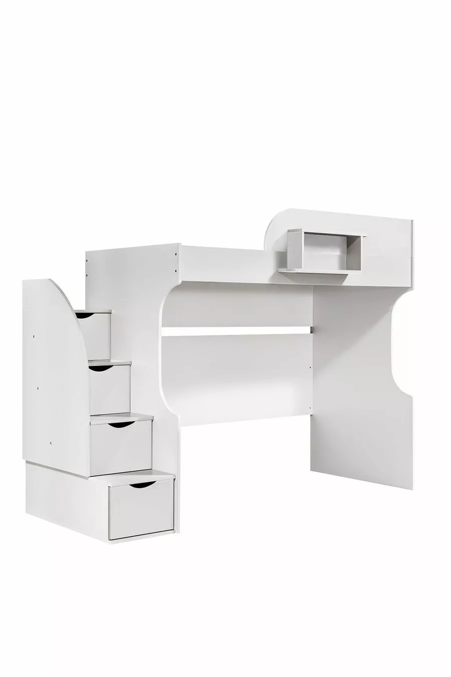 Lits superposés, Litera avec Armoire et Bureau, Blanc 1 Matelas Comfort