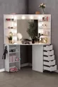 Diva Corner Hollywood LED Lighted Mirror 5-Drawer Makeup Vanity Table