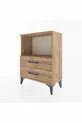 Arges Commode Single Shelf 2 Drawers Pine-Pine