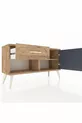 Arges Dressoir Met Eén Plank, Eén Lade En Eén Deur, Den/Merbau-Antraciet